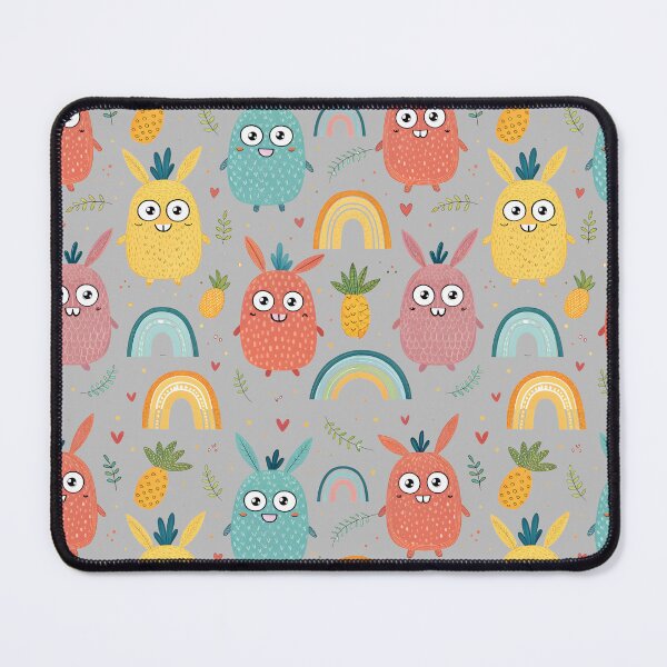 Item preview, Cheerful background, pastel colors, bunnies, pineapples, stars, pastel background, endless background, pattern designed and sold by orthodox-icon.