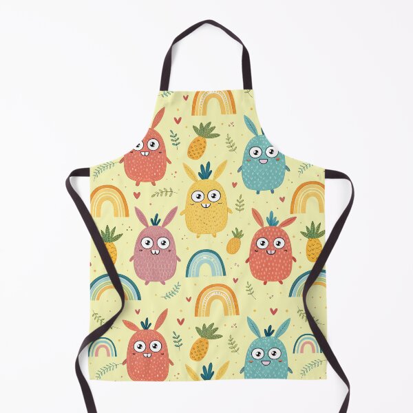 Item preview, Cheerful background, pastel colors, bunnies, pineapples, stars, pastel background, endless background, pattern designed and sold by orthodox-icon.
