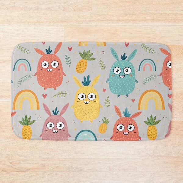 Item preview, Cheerful background, pastel colors, bunnies, pineapples, stars,  pastel background, endless background, pattern designed and sold by orthodox-icon.