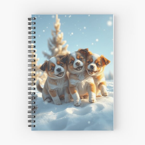 Item preview, Amor de cachorro en la nieve designed and sold by Dog Art Studio.