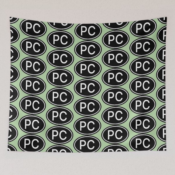 Item preview, PC Initials Monogram Oval White Letters designed and sold by Jeallan Designs.