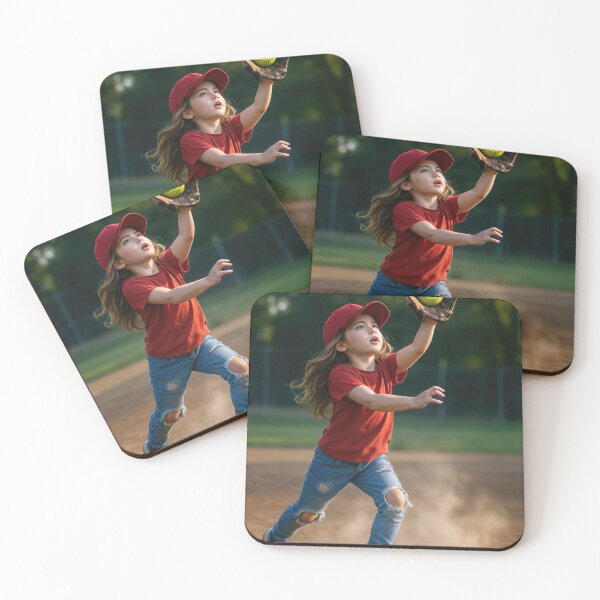 Item preview, Focused Young Girl Catching a Yellow Softball designed and sold by Maria Dryfhout.