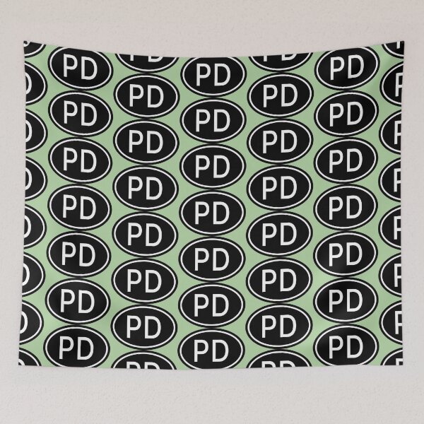 Item preview, PD Initials Monogram Oval White Letters designed and sold by Jeallan Designs.