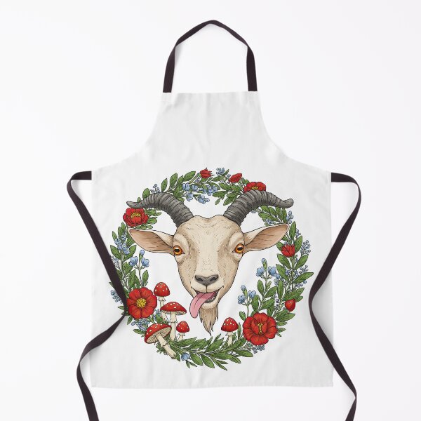 Item preview, Funny Goat Head with Floral Wreath” designed and sold by TeeARTHY.