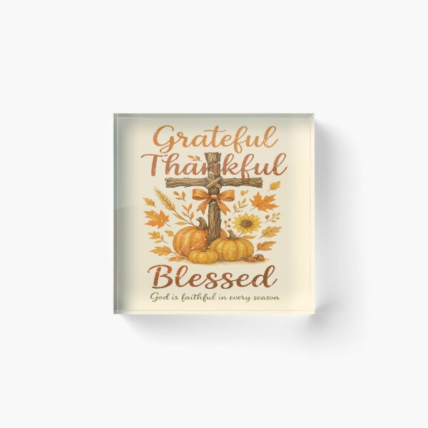 Item preview, Grateful Thankful Blessed Christian Fall Bow designed and sold by SanmanthaHoW.