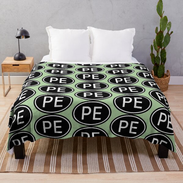 Item preview, PE Initials Monogram Oval White Letters designed and sold by Jeallan Designs.