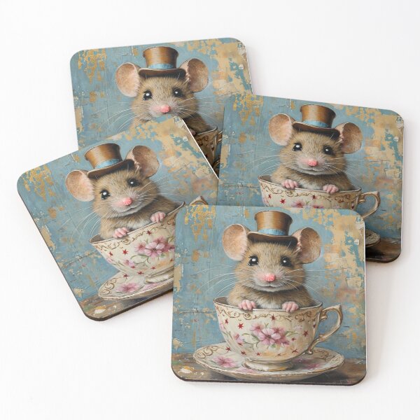 Item preview, Whimsical Mouse in Teacup designed and sold by WitchyGypsyCo.
