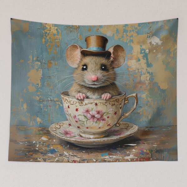 Item preview, Whimsical Mouse in Teacup designed and sold by WitchyGypsyCo.