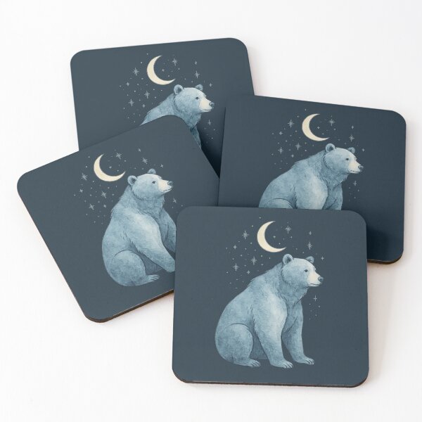 Item preview, Moonlit Bear – Watercolor Forest Bear under Crescent Moon designed and sold by WikaKowalczyk.
