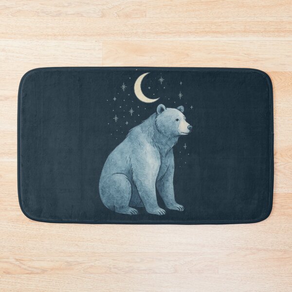 Item preview, Moonlit Bear – Watercolor Forest Bear under Crescent Moon designed and sold by WikaKowalczyk.