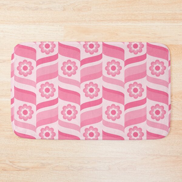 Item preview, 1970s Groovy Double Daisies Waves French Pink designed and sold by miavaldez.
