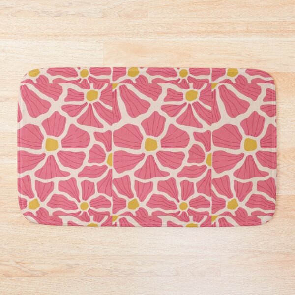 Item preview, Bold Pink Floral Pattern Retro Flower Design designed and sold by Kruti Collection.