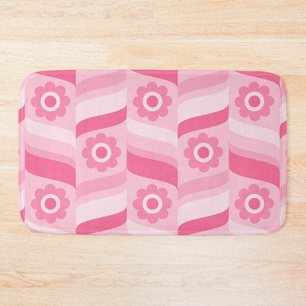 Item preview, 1970s Groovy Daisies Waves Light French Pink designed and sold by miavaldez.