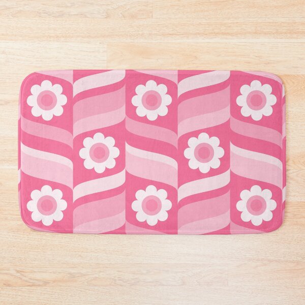 Item preview, 1970s Groovy Daisies Waves Intense French Pink designed and sold by miavaldez.