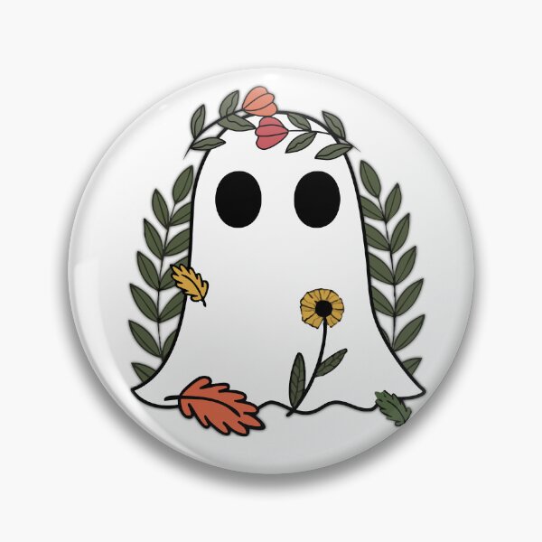 Item preview, Halloween Ghost surrounded by Flowers designed and sold by CorAleArt.