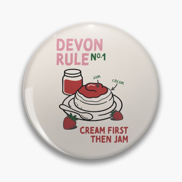 Item preview, Devon Rule No. 1 – Cream First Then Jam – Cream Tea Illustration designed and sold by HotFluff.
