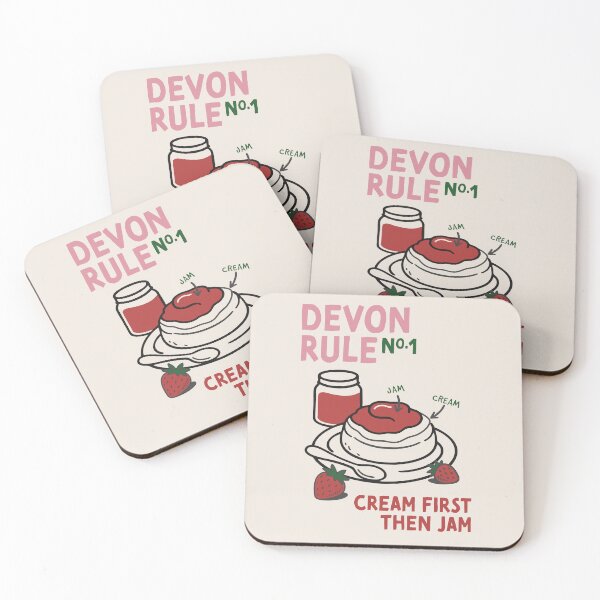 Item preview, Devon Rule No. 1 – Cream First Then Jam – Cream Tea Illustration designed and sold by HotFluff.