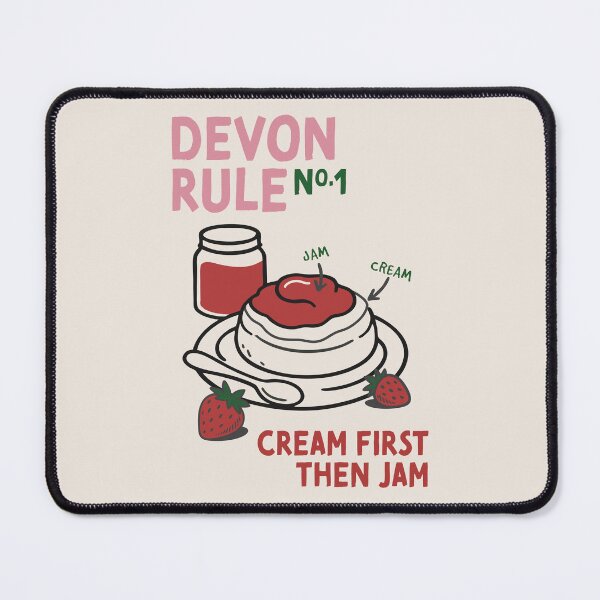Item preview, Devon Rule No. 1 – Cream First Then Jam – Cream Tea Illustration designed and sold by HotFluff.
