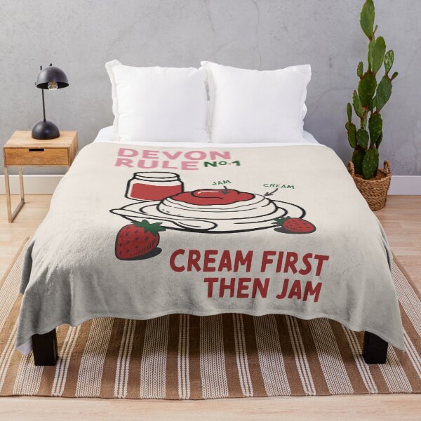 Item preview, Devon Rule No. 1 – Cream First Then Jam – Cream Tea Illustration designed and sold by HotFluff.