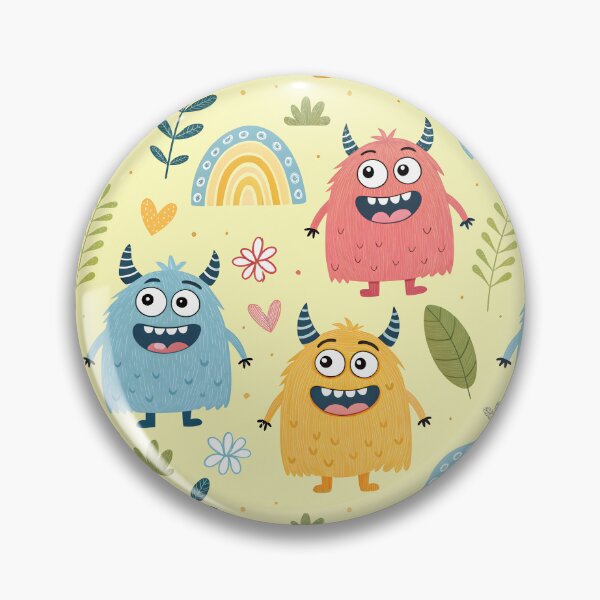 Item preview, Cheerful background, pastel colors, devils, rainbow, leaves, flowers, labubu, children's drawing,  pastel background, endless background, pattern designed and sold by orthodox-icon.