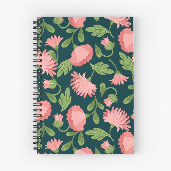 Item preview, Chrysanthemum Glow — Pink Floral Seamless Pattern on Dark Green designed and sold by NicolaZhukov.