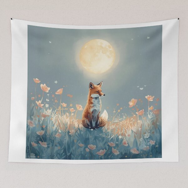 Item preview, Moonlit Fox in Bloom designed and sold by GlowPix.