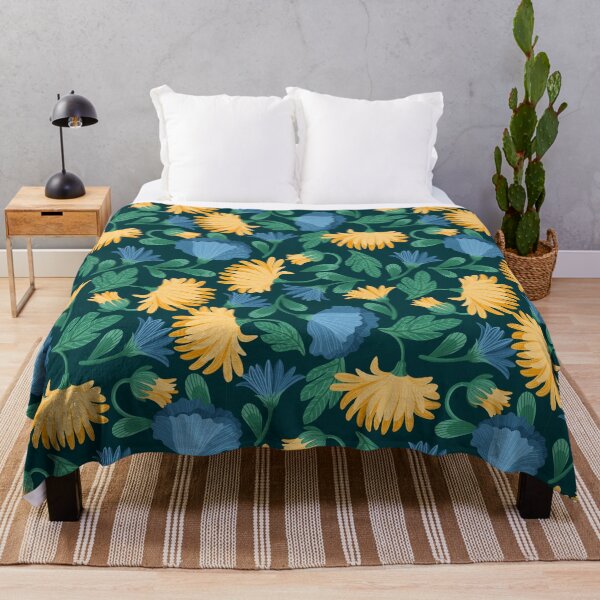 Item preview, Golden Grove — Multicolor Floral Seamless Pattern on Dark Green designed and sold by NicolaZhukov.