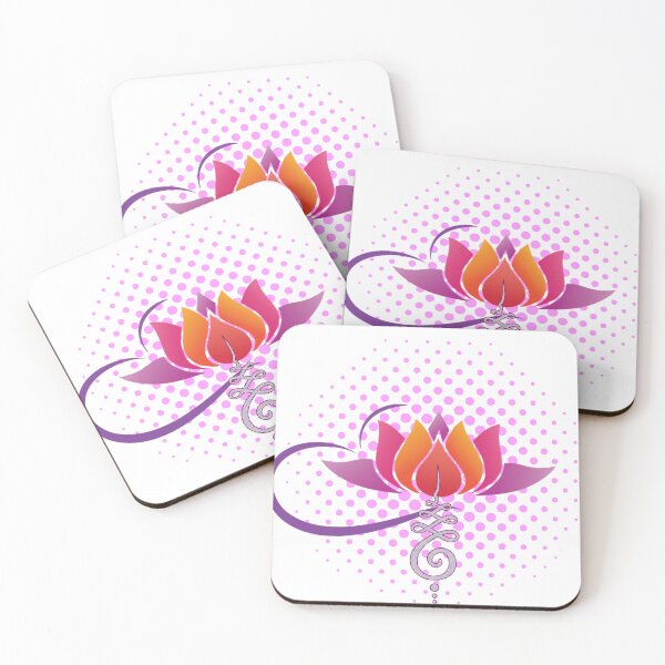 Item preview, unalome lotus flower spiritual yoga buddhism enlightenment path journey meditation symbol hinduism purity colorful pink purple abstract wellness zen rebirth designed and sold by Ramya designs .