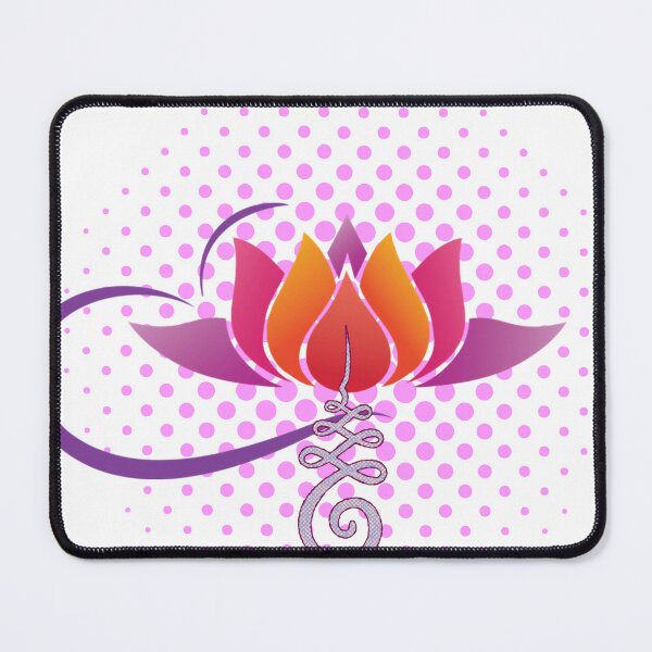 Item preview, unalome lotus flower spiritual yoga buddhism enlightenment path journey meditation symbol hinduism purity colorful pink purple abstract wellness zen rebirth designed and sold by Ramya designs .