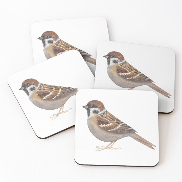 Item preview, House Sparrow bird illustration, watercolor nature art print, sweet bird design designed and sold by Laurus Lunaris.