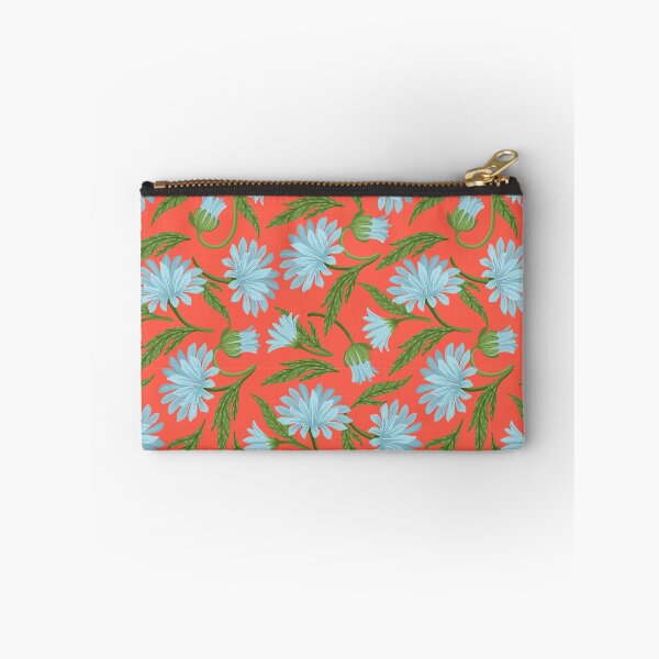 Item preview, Sunset Daisies — Light Blue Floral Seamless Pattern on Red-Orange designed and sold by NicolaZhukov.