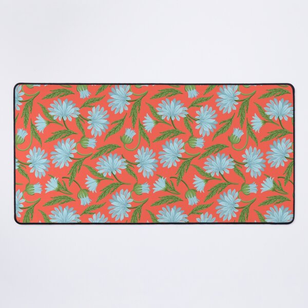 Item preview, Sunset Daisies — Light Blue Floral Seamless Pattern on Red-Orange designed and sold by NicolaZhukov.