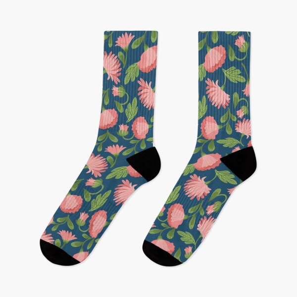Item preview, Midnight Blossoms — Pink Floral Seamless Pattern on Dark Blue designed and sold by NicolaZhukov.