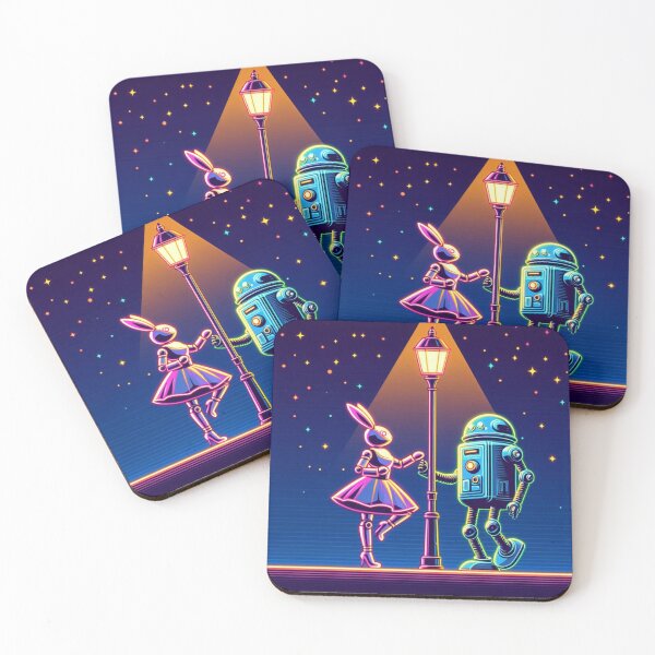 Item preview, Cute bunny and robot  designed and sold by Dogandesighn.