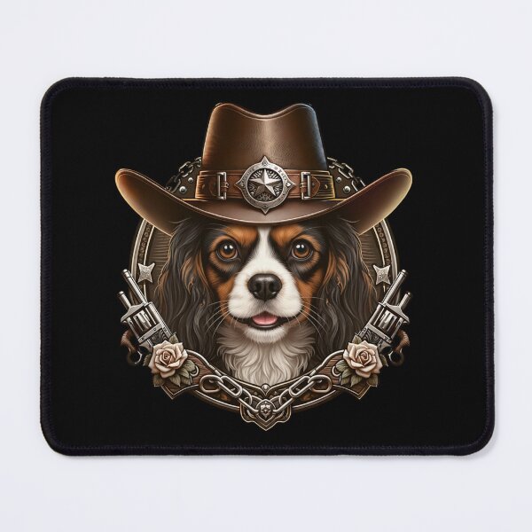 Item preview, Portrait of a spaniel wearing a cowboy hat. designed and sold by KojourinArt.