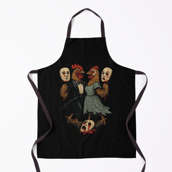 Item preview, Cryptid Cotillion – Horror Masquerade Chickens with Bloody Human Masks designed and sold by Altered Array, LLC.