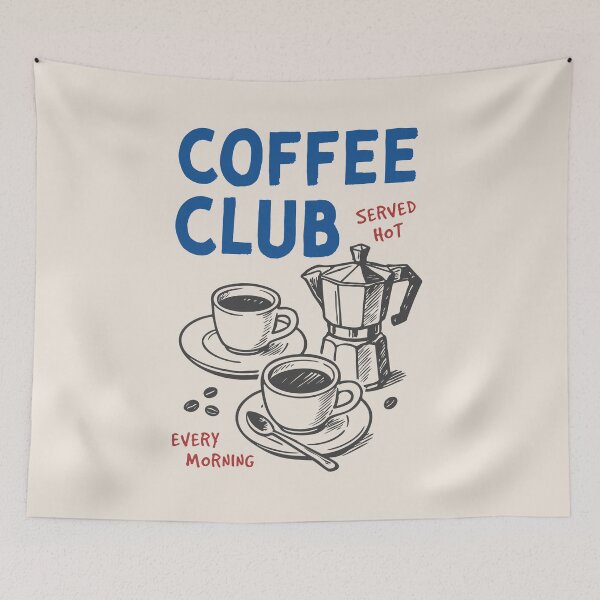 Item preview, Coffee Club – Vintage Hand-Drawn Espresso Morning Art designed and sold by HotFluff.
