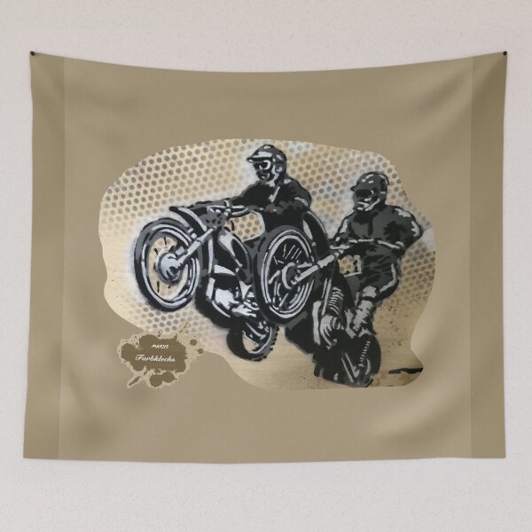 Item preview, Portrait of two motocross riders designed and sold by marysfarbklecks.
