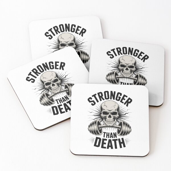 Item preview, Stronger Than Death – Skull Barbell Gym Motivation Graphic designed and sold by Enea Kelo.