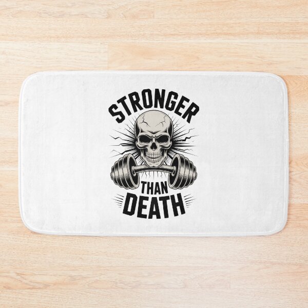Item preview, Stronger Than Death – Skull Barbell Gym Motivation Graphic designed and sold by Enea Kelo.