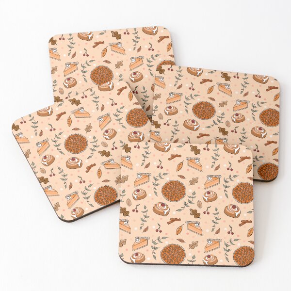Item preview, Hand Drawn Pattern Fall Autumn Cakes and Puddings designed and sold by emmacrayon.