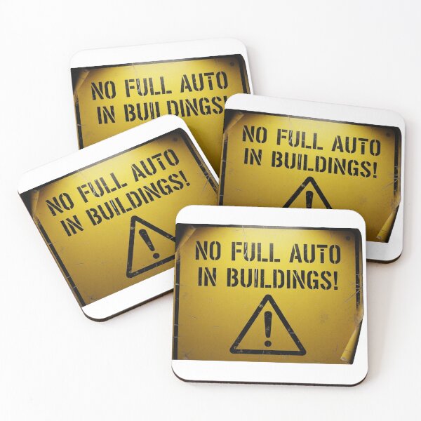 Item preview, No Full Auto in Buildings - Airsoft Sign designed and sold by SupraShore.