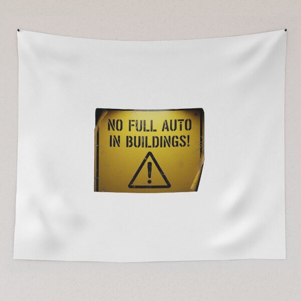 Item preview, No Full Auto in Buildings - Airsoft Sign designed and sold by SupraShore.