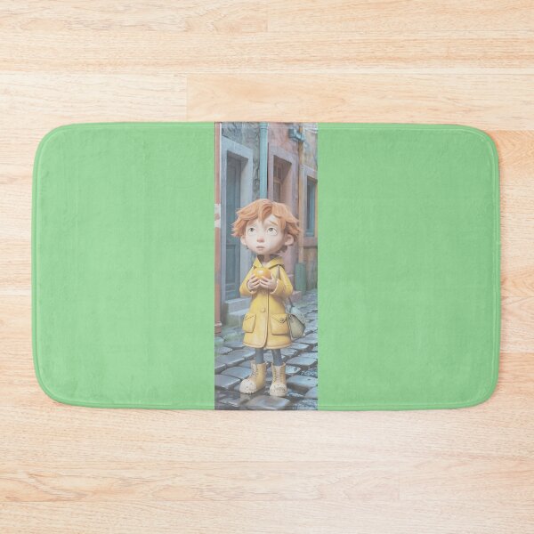 Item preview, Whimsical Boy With Orange On Cobblestone Street Art By Merch, Limited Edition designed and sold by KILEYMARGSHOP.