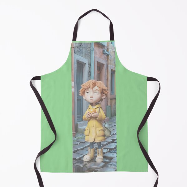Item preview, Whimsical Boy With Orange On Cobblestone Street Art By Merch, Limited Edition designed and sold by KILEYMARGSHOP.