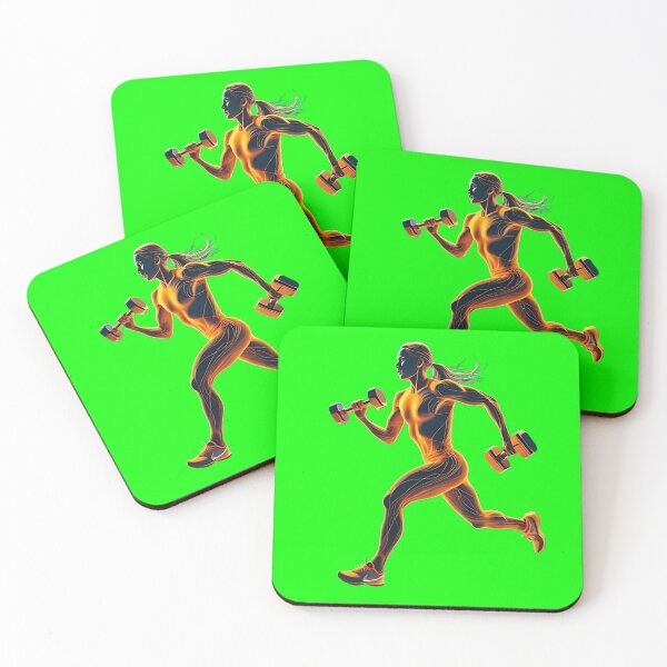 Item preview, Strong Woman Running with Dumbbells – Gym Motivation Design for Female Athletes designed and sold by MillionaireGenZ ⭐⭐⭐⭐⭐ (5.0).