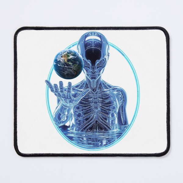 Item preview, Glass Alien, Holding Earth – Futuristic Sci-Fi T-Shirt Design designed and sold by MoonLightFX.