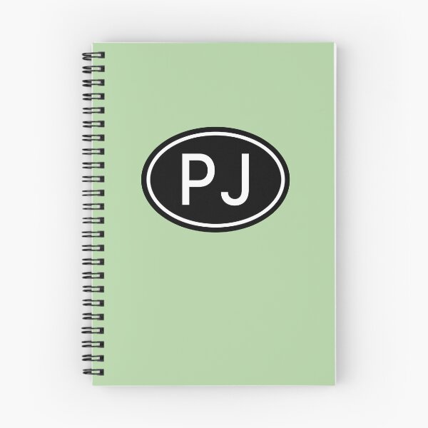Item preview, PJ Initials Monogram Oval White Letters designed and sold by Jeallan Designs.