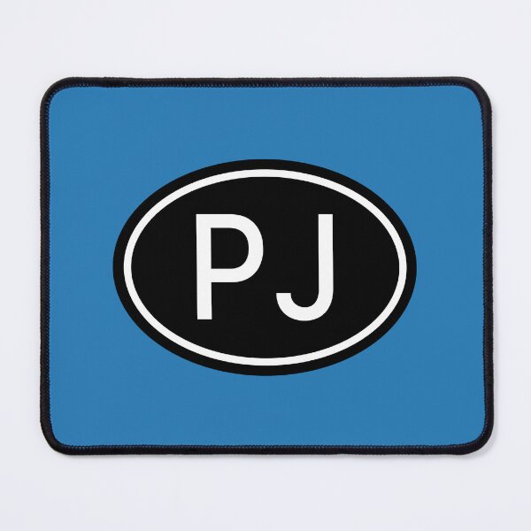 Item preview, PJ Initials Monogram Oval White Letters designed and sold by Jeallan Designs.