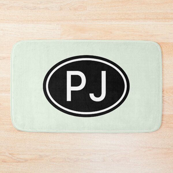 Item preview, PJ Initials Monogram Oval White Letters designed and sold by Jeallan Designs.